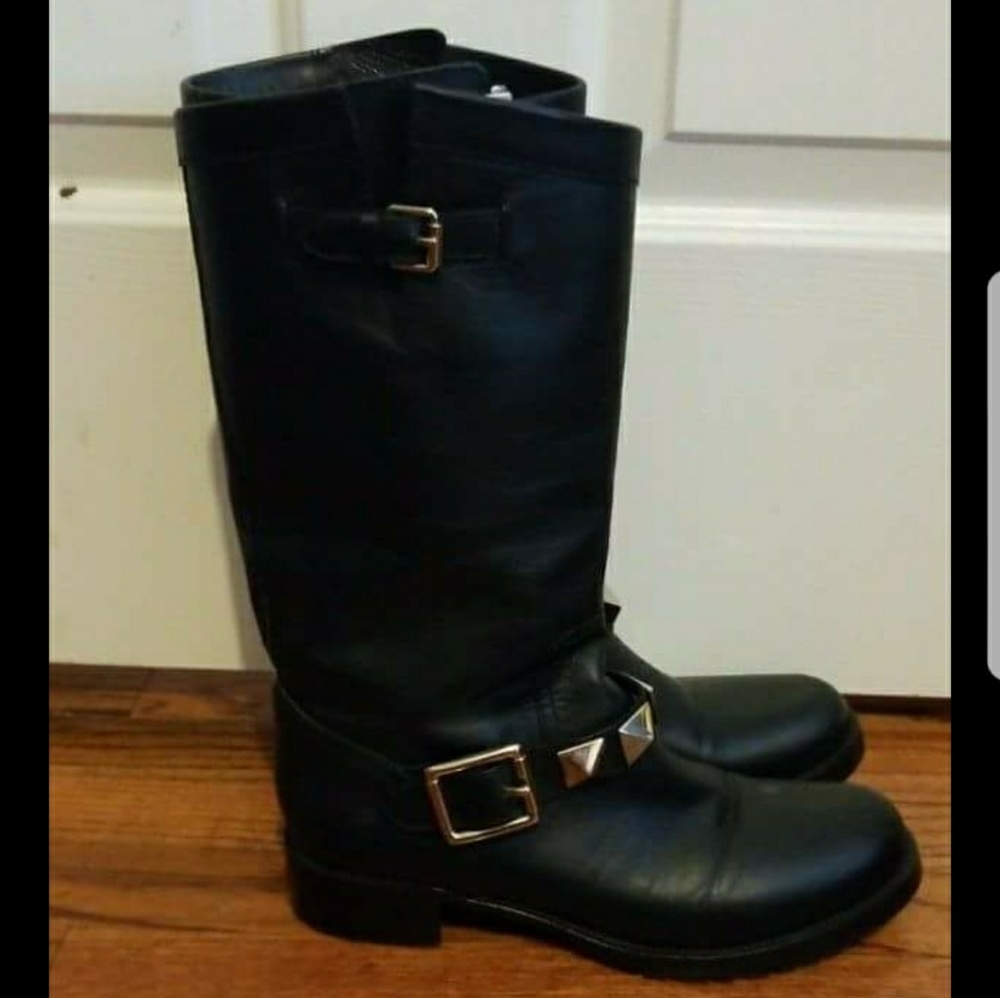 Valentino rockstud biker boots size 40.5